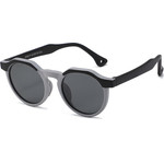 Techsuit - Kids Polarized Sunglasses (601) - UV Protection, Gray Lens, TPEE Frame - Black / Gray