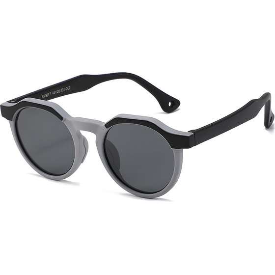 Techsuit - Kids Polarized Sunglasses (601) - UV Protection, Gray Lens, TPEE Frame - Black / Gray