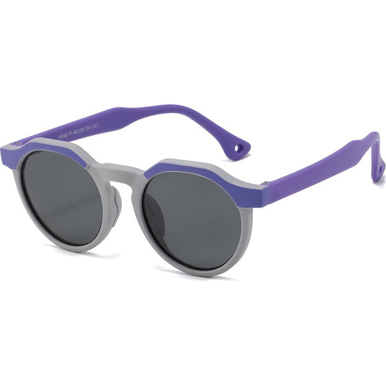 Techsuit - Kids Polarized Sunglasses (601) - UV Protection, Gray Lens, TPEE Frame - Purple / Gray