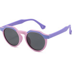 Techsuit - Kids Polarized Sunglasses (601) - UV Protection, Gray Lens, TPEE Frame - Purple / Pink
