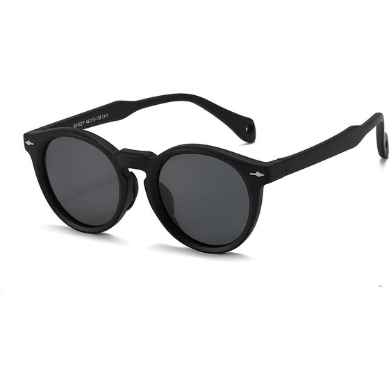 Techsuit - Kids Polarized Sunglasses (602) - UV Protection, Gray Lens, TPEE Frame - Black