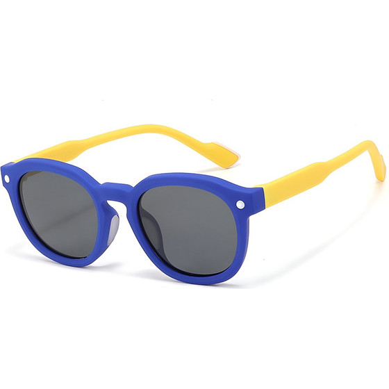 Techsuit - Kids Polarized Sunglasses (616) - UV Protection, Gray Lens, TPEE Frame - Blue / Yellow