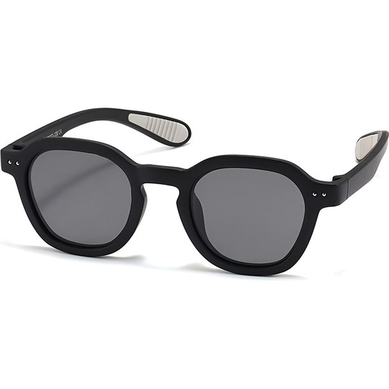 Techsuit - Kids Polarized Sunglasses (8447) - UV Protection, Gray Lens, TPEE Frame - Black