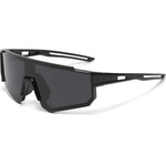 Techsuit - Kids Polarized Sunglasses (R601) - UV Protection, Gray Lens, TR Frame, Sport Design - Black
