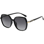 Techsuit - Polarized Sunglasses (5223) - for Women, UV Filter, Classic Retro, Oversized, PC Frame, Metal Accents - Black