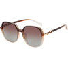 Techsuit - Polarized Sunglasses (5223) - for Women, UV Filter, Classic Retro, Oversized, PC Frame, Metal Accents - Brown