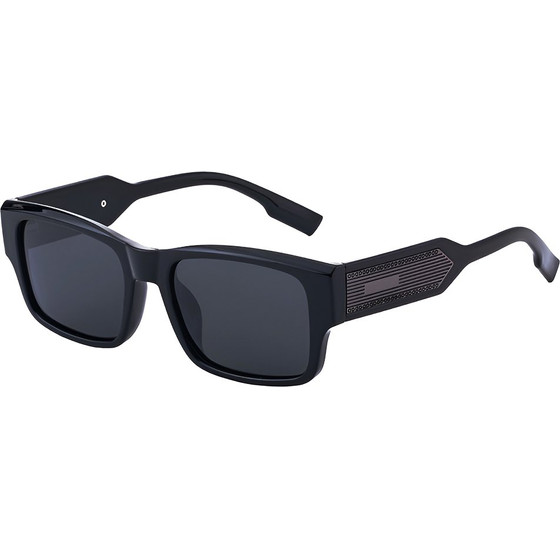 Techsuit - Polarized Sunglasses (8485) - for Men, UV400 Protection, Square Frame, Integrated Nose Pad, Anti-Glare - Black