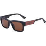 Techsuit - Polarized Sunglasses (8491) - for Men, UV Protection, PC, Square Frame, TAC Lenses, All-Day Comfort - Matte Black / Cherry