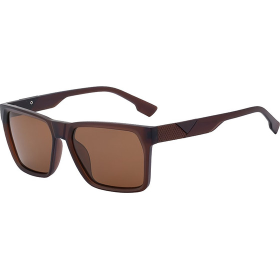 Techsuit - Polarized Sunglasses (8500) - for Men, TAC UV400 Lenses, Flat-Top Design, Casual Look, Anti-glare - Tea