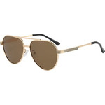 Techsuit - Polarized Sunglasses (8622) - Unisex, with UV Protection, Aviator Frame, HD TAC Lens - Gold