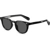 Techsuit - Polarized Sunglasses (8663) - for Men, UV Protection, Clear Vision, TR90, Round Style, for Traveling - Black - (8663:BLACK)
