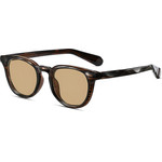 Techsuit - Polarized Sunglasses (8663) - for Men, UV Protection, Clear Vision, TR90, Round, for Traveling - Hawksbill Tea - (8663:TEA)