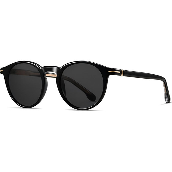 Techsuit - Polarized Sunglasses - for Men, Fashion, TR90 Frame, Scratch-resistant TAC Lenses, Acetate Legs - Black - (31235)