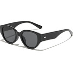 Techsuit - Sunglasses (17002) - for Women, PC Oval Frame, Small 90s Style - Black