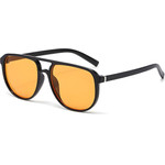 Techsuit - Sunglasses (18266) - for Women, PC Lens & Frame, Aviator, Double Bridge - Black / Orange