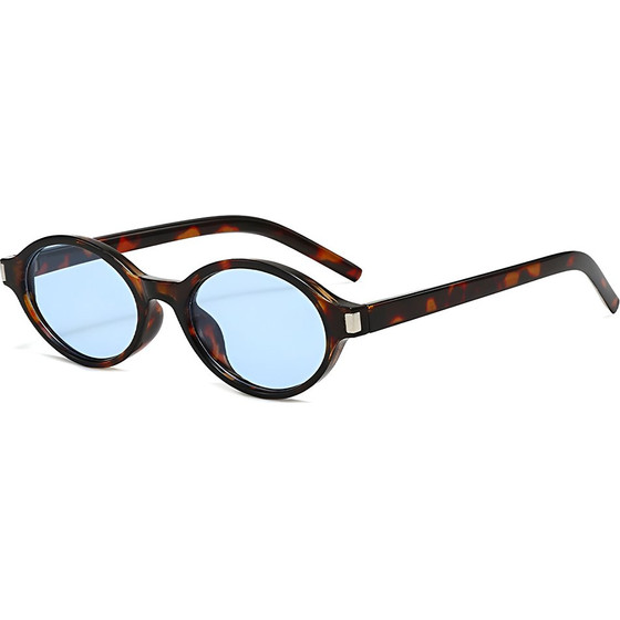 Techsuit - Sunglasses (3952) - for Women, PC Oval Frame, Retro-Modern Aesthetic - Print / Blue