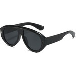 Techsuit - Sunglasses (3991) - for Women, PC Frame, Retro Glamour, Oversized 70s Aviator, Designer-Inspired - Black