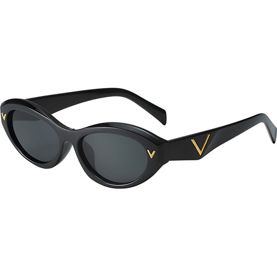 Techsuit - Sunglasses (77115) - for Women, PC Frame & Lens, Micro Oval, Boho Style - Black