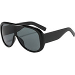 Techsuit - Sunglasses (89337) - for Women, Oversized Aviator, Glare-free Vision, Bold Frame Lines - Black