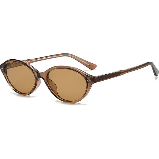 Techsuit - Sunglasses (99034) - for Women, TR90 Oval Frame, Modern Minimalism, Reinforced Hinge - Brown