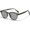 Techsuit - Sunglasses (99046) - Unisex, Lightweight TR90 Frame, Round Design, One-piece Nose Pad - Green