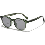 Techsuit - Sunglasses (99046) - Unisex, Lightweight TR90 Frame, Round Design, One-piece Nose Pad - Green