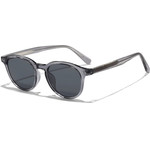 Techsuit - Sunglasses (99046) - Unisex, Lightweight TR90 Frame, Round Design, One-piece Nose Pad - Grey