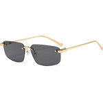 Techsuit - Sunglasses (S098) - Unisex, Rectangular Lens, Rimless, Sleek Metal Arms, Ultralight - Gold / Black