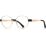 Techsuit - Anti-Blue Light Glasses Reflex PC (3175) - for Women, Round - Gold / Black