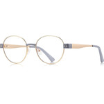 Techsuit - Anti-Blue Light Glasses Reflex PC (3175) - for Women, Round - Gold / Light Gray