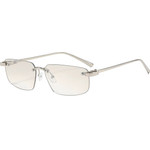 Techsuit - Sunglasses (S098) - Unisex, Rectangular Lens, Rimless, Sleek Metal Arms, Ultralight - Light Mercury