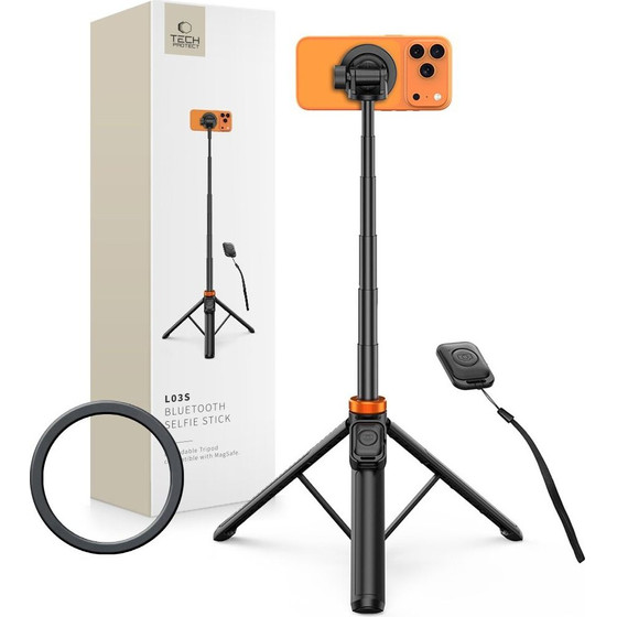 Tech-Protect L03S Magsafe Bluetooth Selfie Stick Tripod BLACK