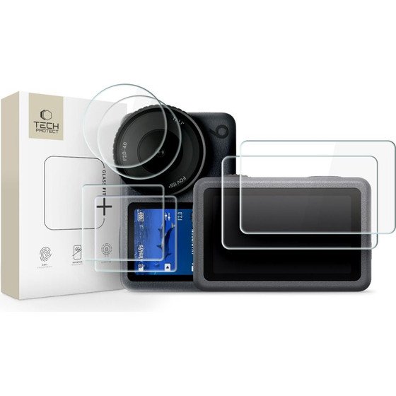 Tech-Protect Szklo Hartowane Glass FIT+ 2-Set Dji Osmo Action 6 CLEAR
