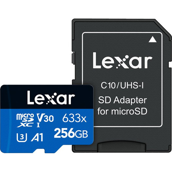 LEXAR ����� ������ High-Performance 633x Microsdxc 256GB + ������������ Sd - (LSDMI256BB633A)