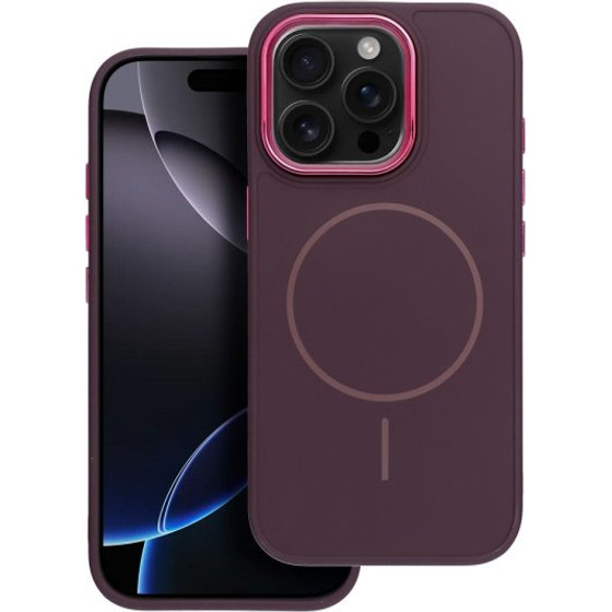 iSelf Metallic Frame Mag Cover Iphone 15 Purple Backcover - (FMACIPH15M)