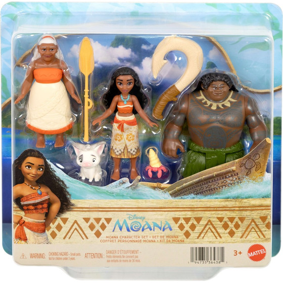 Mattel Disney Dolls: Disney Vaiana Small Dolls - Disney Vaiana Mini Dolls Set With 4 Characters (JLN21)