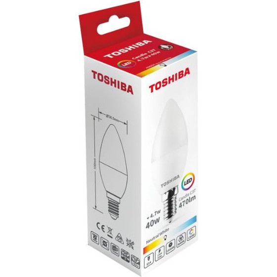 Toshiba Led C37 E14 4.7W 4000K - (DELS-CD444P714AE21)