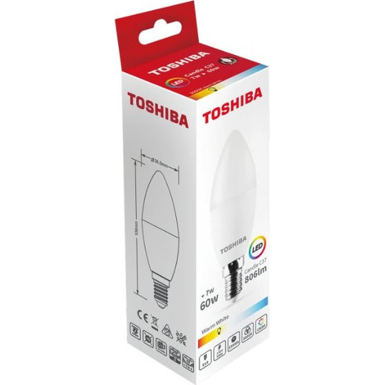 Toshiba Led C37 E14 7W 3000K - (DELS-CD3400714AE21)