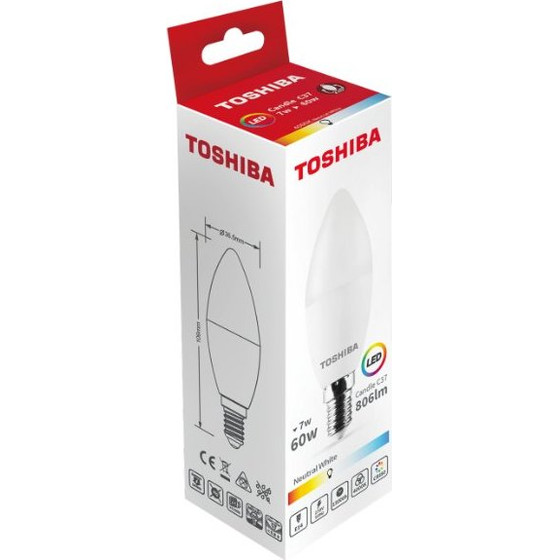 Toshiba Led C37 E14 7W 4000K - (DELS-CD4400714AE21)