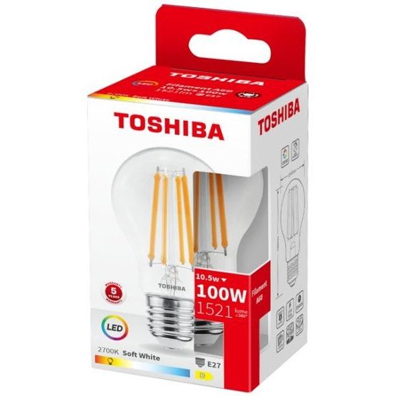 Toshiba Led Filament A60 E27 10.5W 2700K - (DELS-FBW410E27AD11)