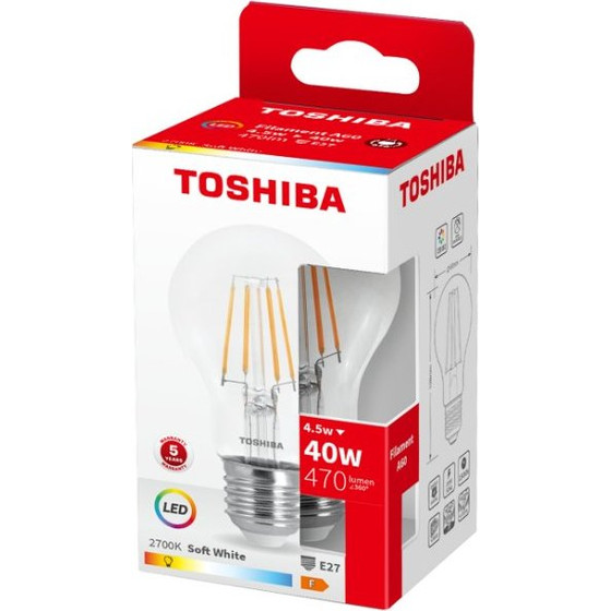 Toshiba Led Filament A60 E27 4.5W 2700K - (DELS-FBW44P527AF11)