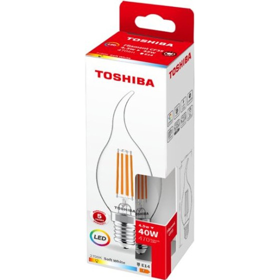 Toshiba Led Filament CF35 E14 4.5W 2700K - (DELS-FCW44P5L4AF11)