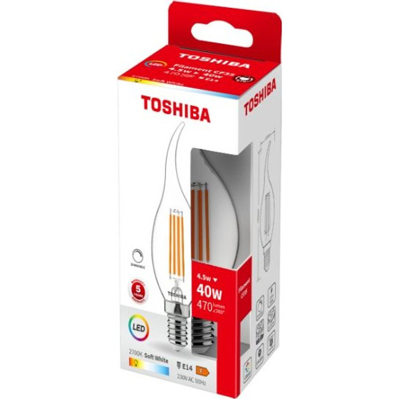 Toshiba Led Filament CF35 E14 4.5W 2700K Dimmable - (DELS-FCW44P5L4DF11)