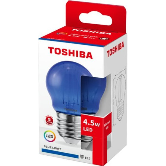 Toshiba Led Filament Color Blue G45 E27 4.5W - (DELS-FGB44P5B7AF11)