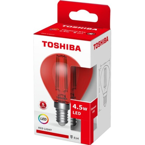 Toshiba Led Filament Color Red G45 E14 4.5W - (DELS-FGR44P5R4AF11)