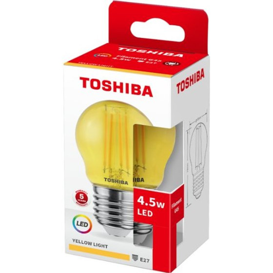 Toshiba Led Filament Color Yellow G45 E27 4.5W - (DELS-FGY44P5Y7AF11)