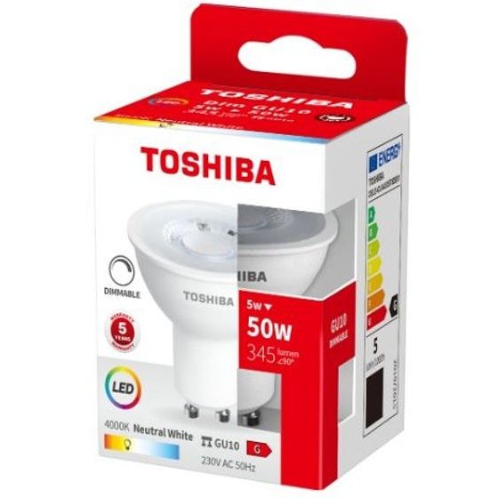 Toshiba Led GU10 5W 4000K Dimmable - (DELS-GU44005T8DE51)
