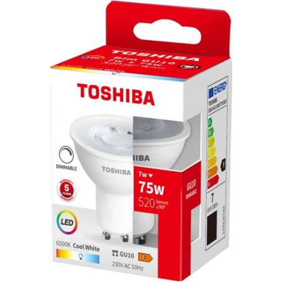 Toshiba Led GU10 7W 6500K Dimmable - (DELS-GUC4007T8DE51)