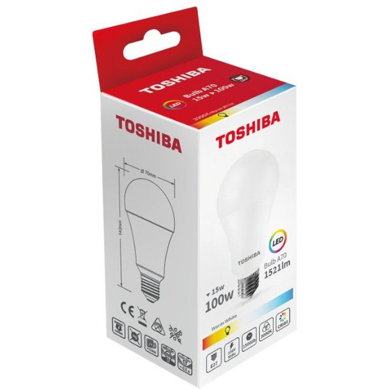 Toshiba Led N_Std A70 E27 15W 3000K