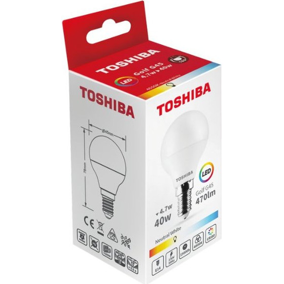 Toshiba Led N_Std G45 E14 4.7W 4000K
